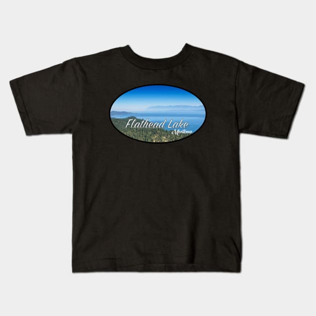 Flathead Lake Montana Kids T-Shirt by ACGraphics